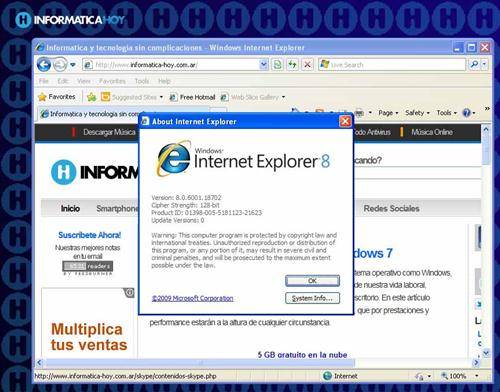 Reparación de Microsoft Internet Explorer