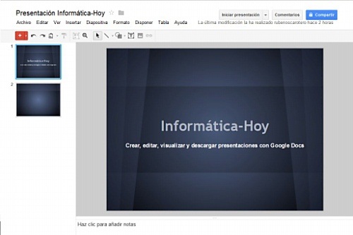 Tutorial presentaciones Google Docs