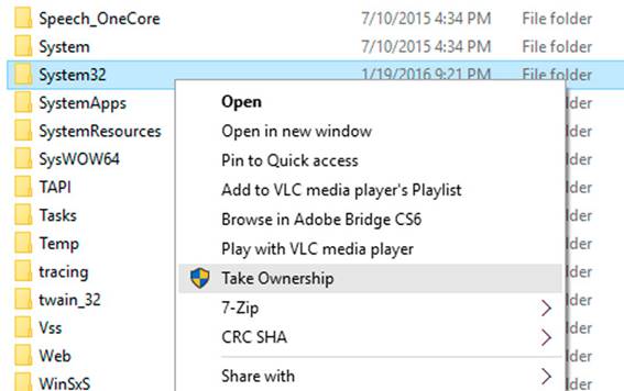 Métodos para tomar posesión de un archivo en Windows
